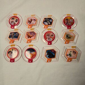 Disney Infinity 3.0 Power Disc Lot Of 12 Featuring Star Wars & Disney Characters